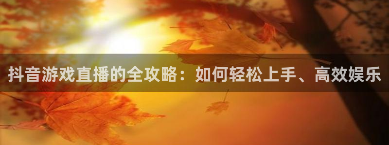 球友直播-足球篮球体育直播平台：抖音游戏直播的全攻略：如何轻松上手、高效娱乐